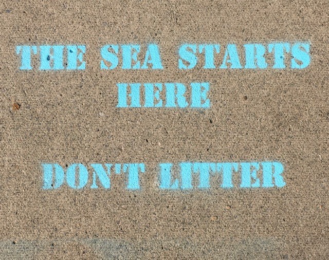 The sea starts here campaign - chalk sign