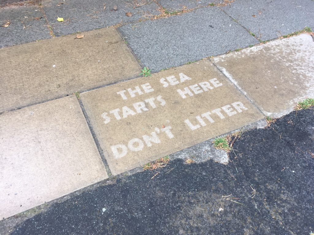 The Sea Starts Here sign