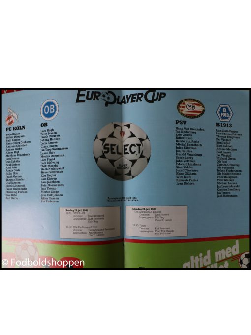 Kampprogram : Euro Player Cup 1989