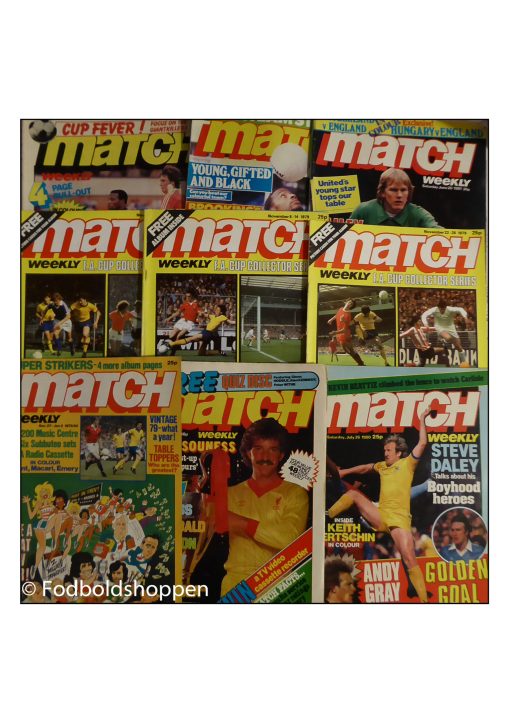 9 stak Match Magazine fra Perioden 1979-1981