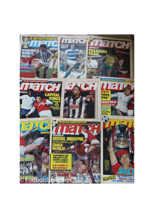 9 stk Match engelske fodboldblade 1983