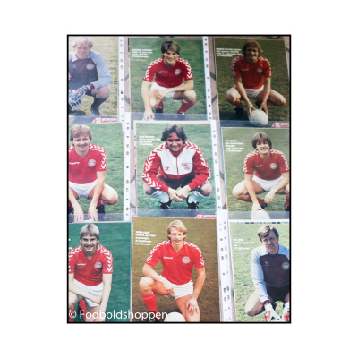 Små samleplakater af landsholdspillere 1984 fra Se og Hør