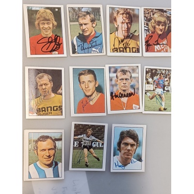 Fodboldkort med originale autografer