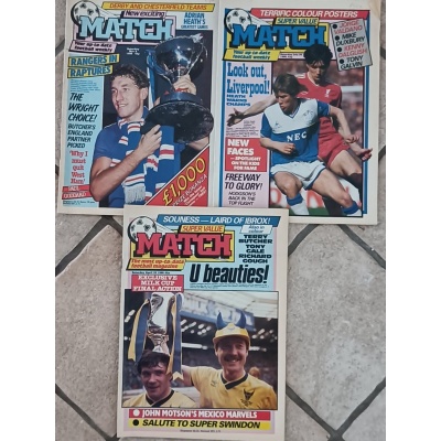 Match Fodbold magasin 1986. 3 stk.