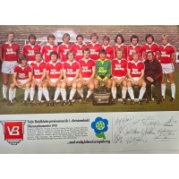 Vejle Boldklub 1978 plakat/billede med trykte autografer