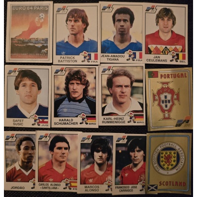 13 stk. samlemærker – EM 1984 Panini