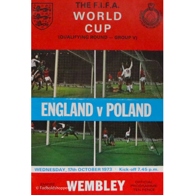 Kampprogram England - Polen 17/10-1973