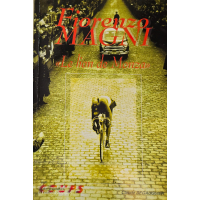 Forside af bogen Fiorenzo Magni – Le lion de Monza med cykelrytter på brostensvej.