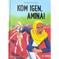 Forside af bogen Kom igen, Amina! – sportsbog om løb, piger og fællesskab