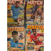 Samling af Match fodboldmagasiner med forskellige forsider og spillere.