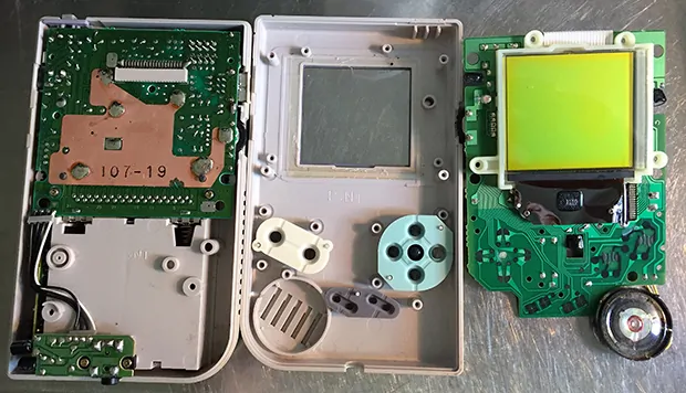 The inside of a Game boy