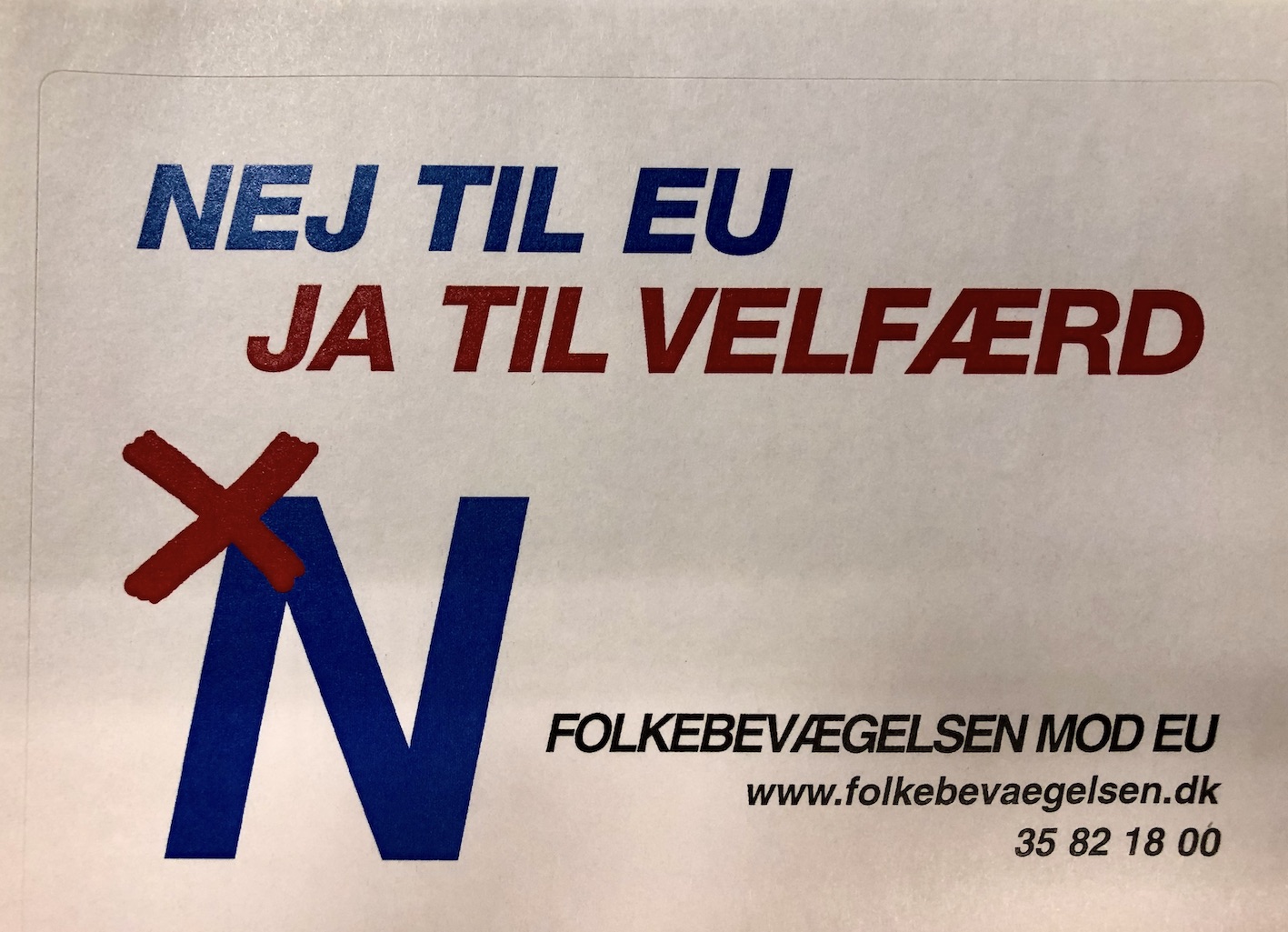 NEJ TIL EU – JA TIL VELFÆRD