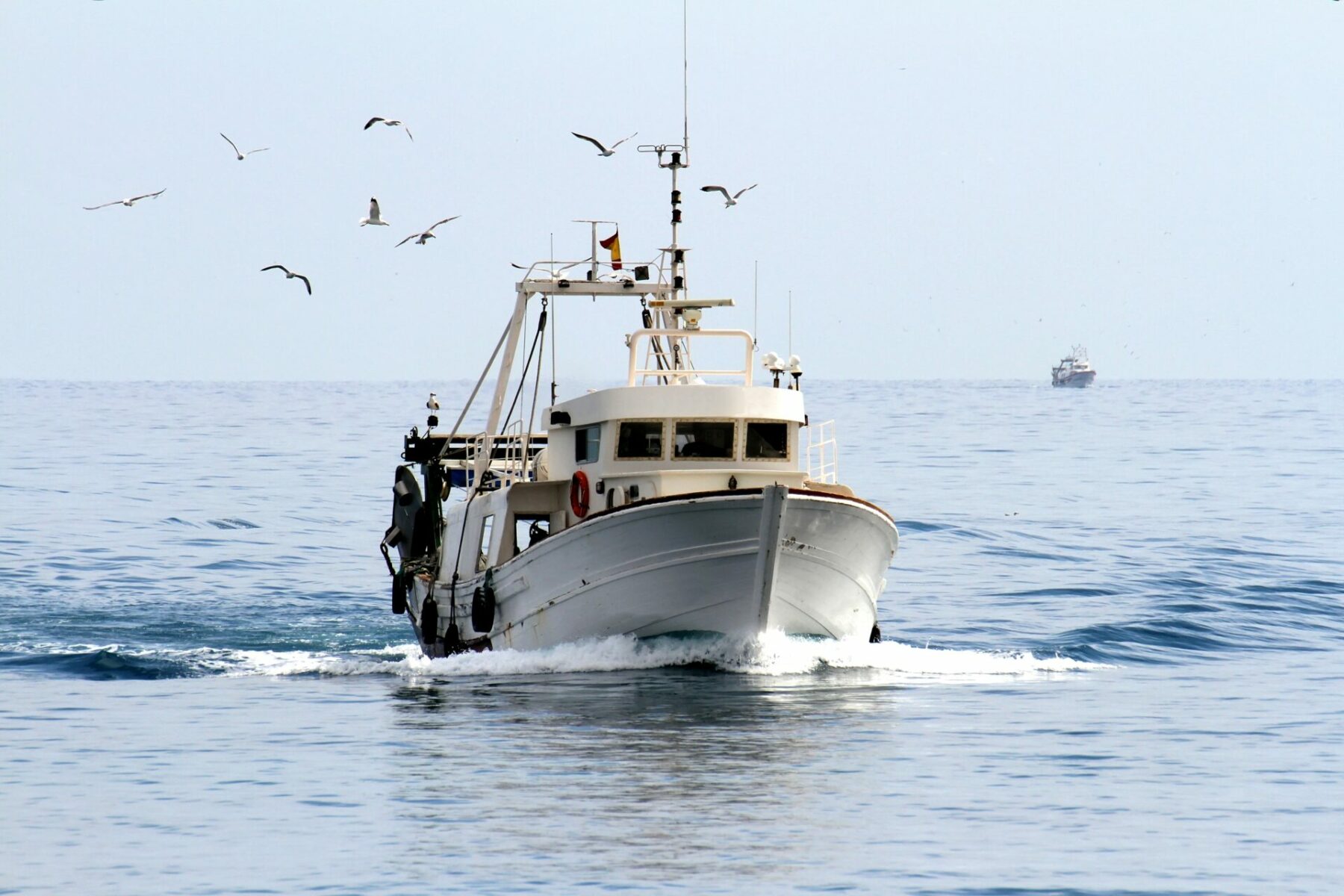 Fiskekutter sejler i åbent vand. Foto: Shutterstock 399430669