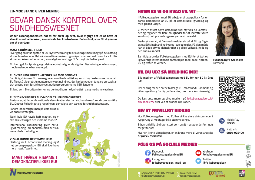 Flyer: Bevar dansk kontrol over sundhedsvæsnet