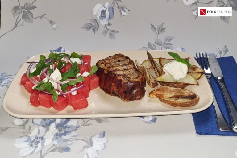 Grillet svinefilet med vannmelonsalat, Folkekuren AS