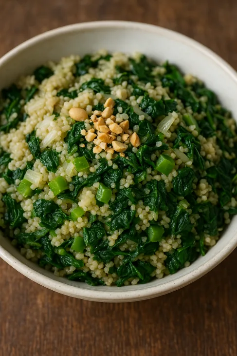 Djouka de fonio aux légumes verts