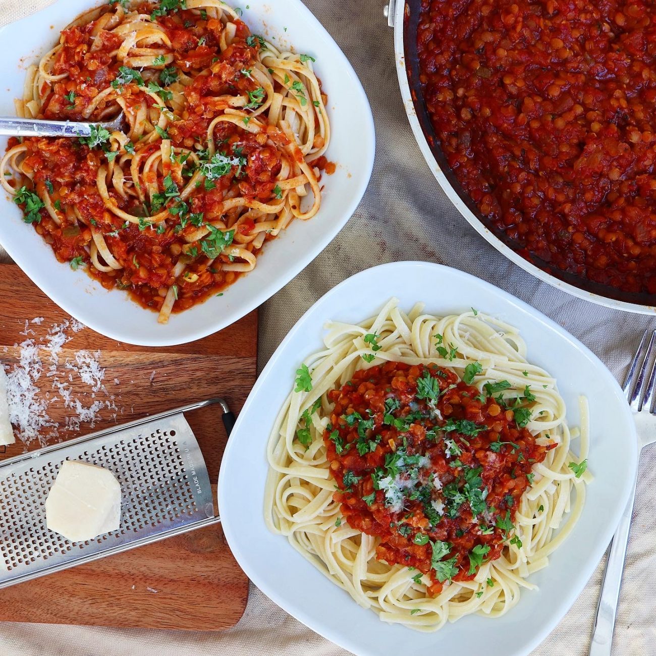 Linsbolognese med smaker från mellanöstern