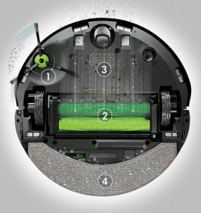 4-trins rengøringssystemet finder snavset, uanset hvor det gemmer sig Dual Multi-Surface gummibørsterne, sidebørsten, 100% stærkere Power-Lifting Suction* og gulvmopning i et frem-og-tilbage-mønster med nedadgående tryk holder gulvet rent og friskt.