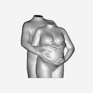 Parstatuette gravid partner 3d skulptur figurine figur mave