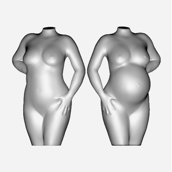 Genskabelse af gravid mave statuette skulptur figurine figur mave