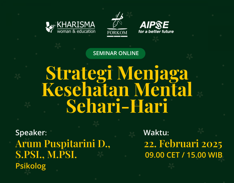 Forkom - Seminar Online - Strategi Menjaga Kesehatan Mental Sehari-hari