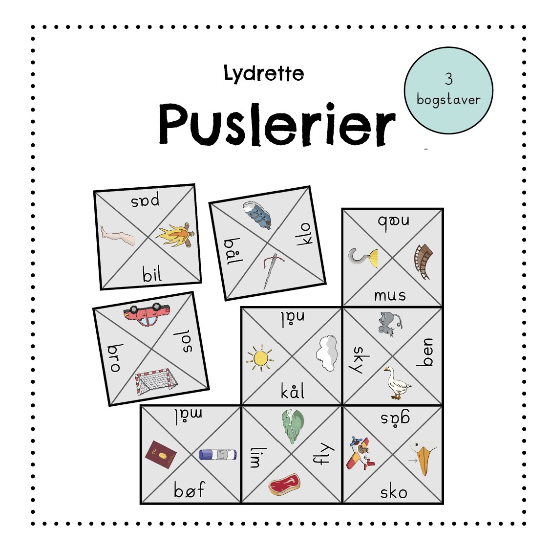 Lydrette puslerier 3 bogstaver