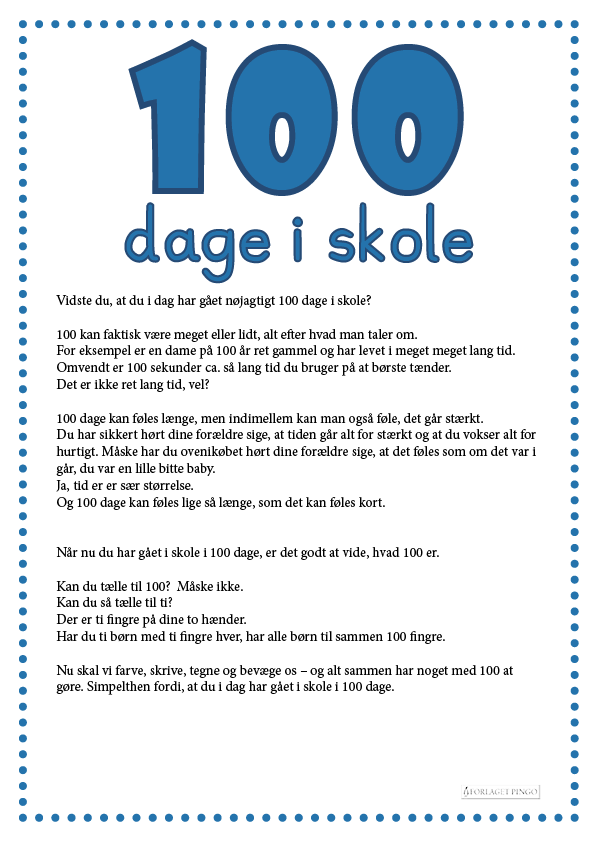 100 dage i skole oplæg