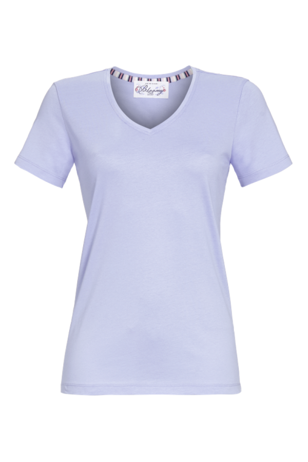 Ringella Blauwe Dames Shorty Met Gebloemde Broek