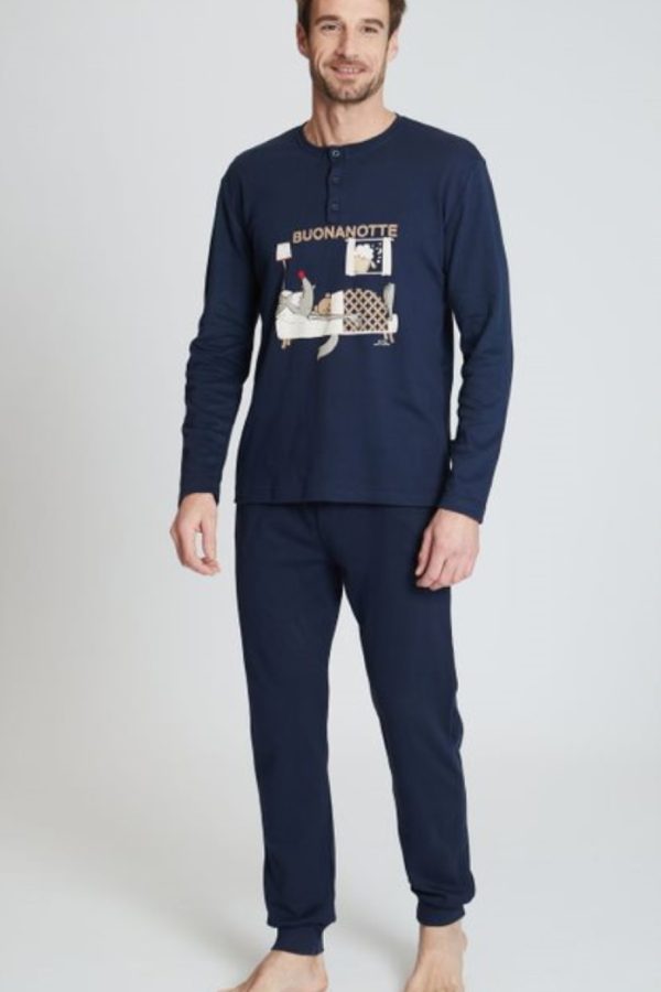 Happy People heren pyjama donkerblauw