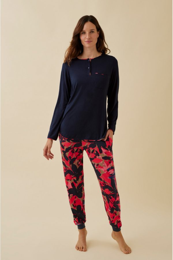 Promise dames pyjama donkerblauw