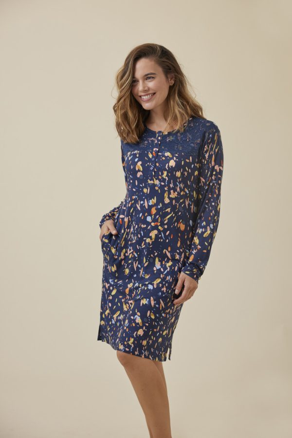 Promise dames slaapkleed marine