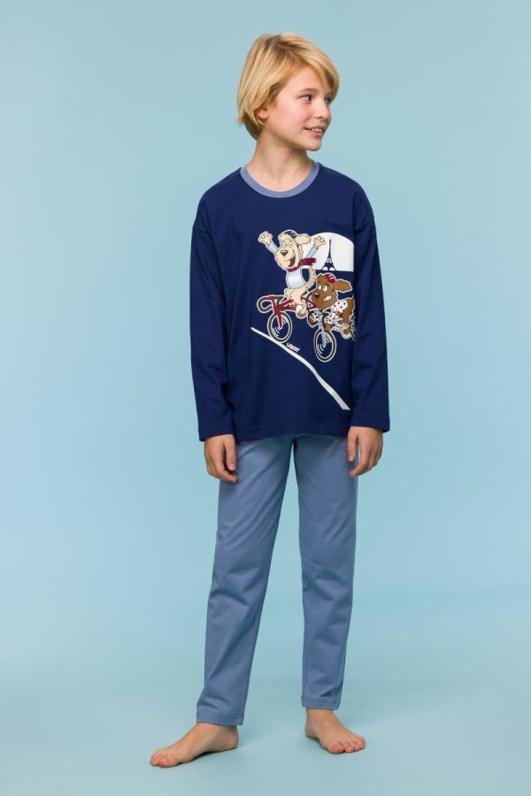 Woody jongens pyjama donkerblauw