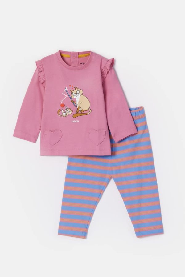 Woody baby pyjama roze