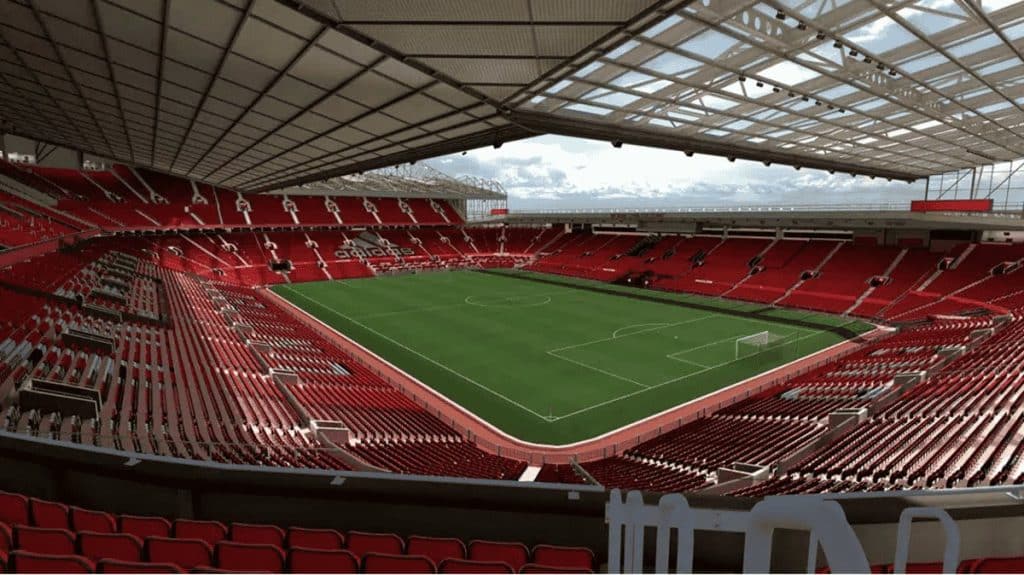 Utsikt fra plasser på Old Trafford