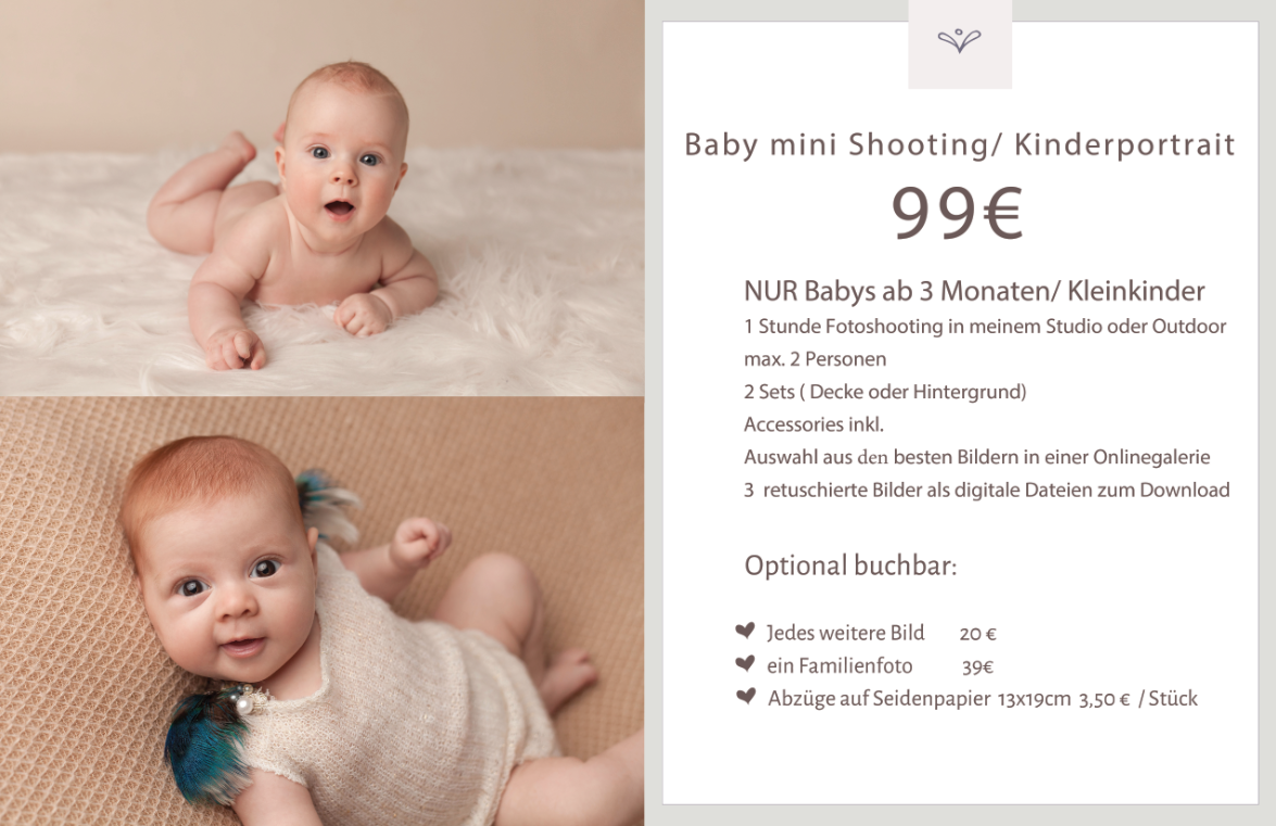 Natürliche Familien und Babyfotos in Hannover / Preise