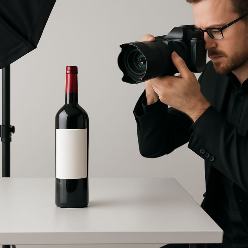 Fotografía estudio botella de vino Fotografía estudio botella de vino
