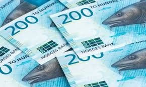 A few Norwegian 200 krone bills. They have a drawing of a cod on them. 