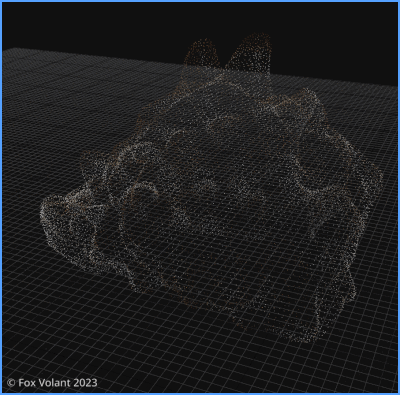Animation showing the increasing complexity of a point cloud for a seashell.