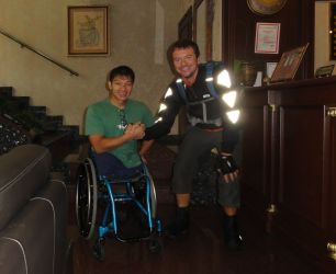 The wheel-chair winner of Istanbul marathon 2010