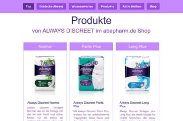 Web Projekt Gesundheit - Web Agentur FRASCHE.de - Always Discreet