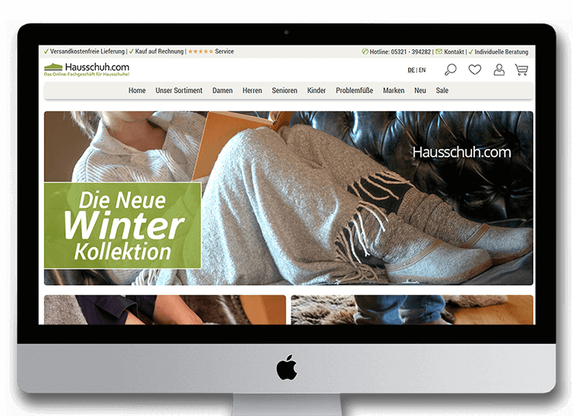 Hausschuh Responsive Desktop