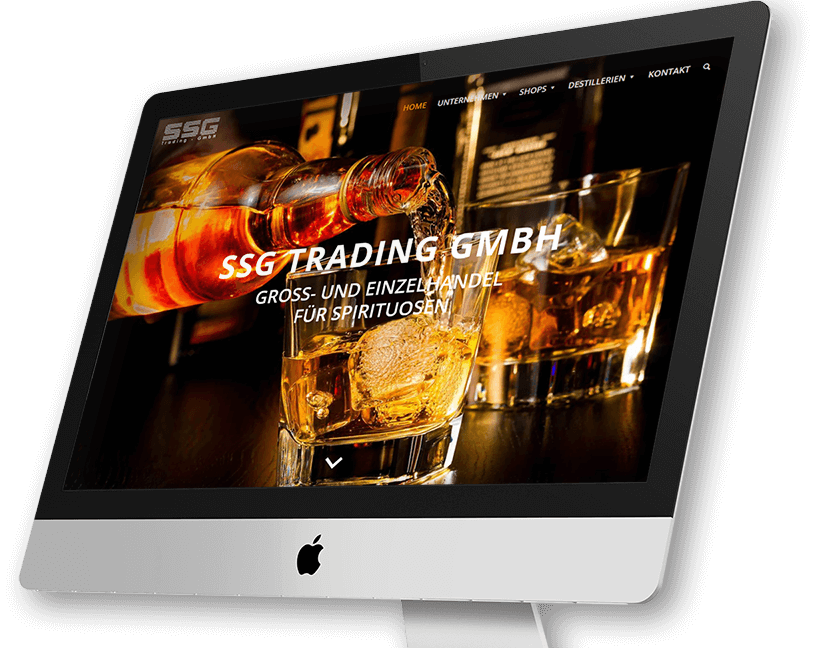 Wordpress Projekt Spirituosen - Darstellung auf Bildschirm