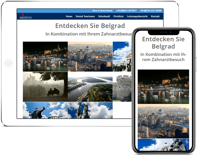 wordpress projekt zahnarzt ipad-ihone