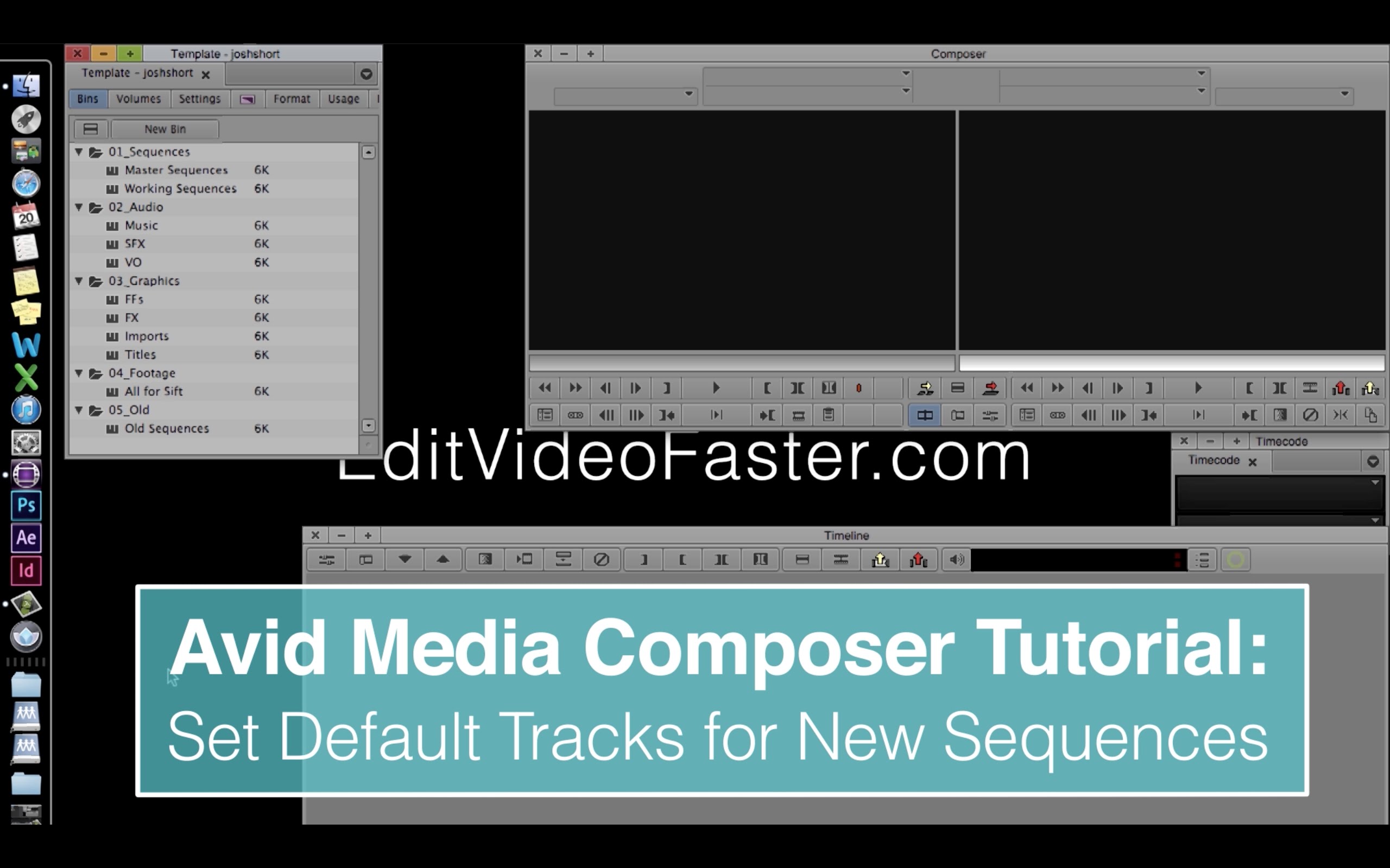 EVF Avid Media Composer Tutorial: Set Default Tracks in New Sequences