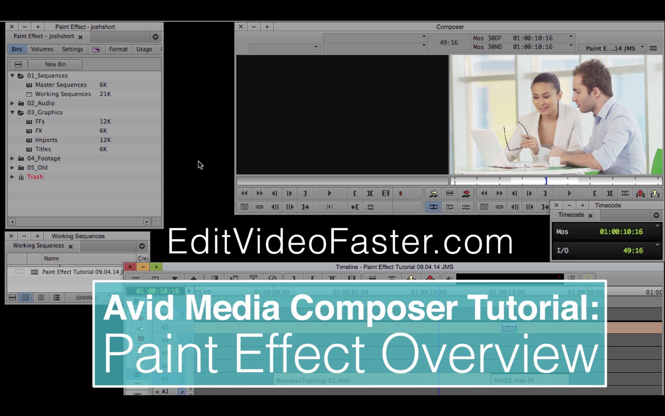 EVF Tutorial – Paint Effect Overview in Avid Media Composer