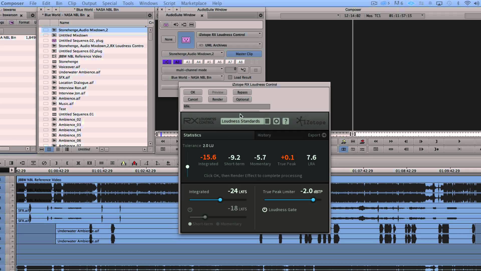 Using RX Loudness Control in Avid Media Composer