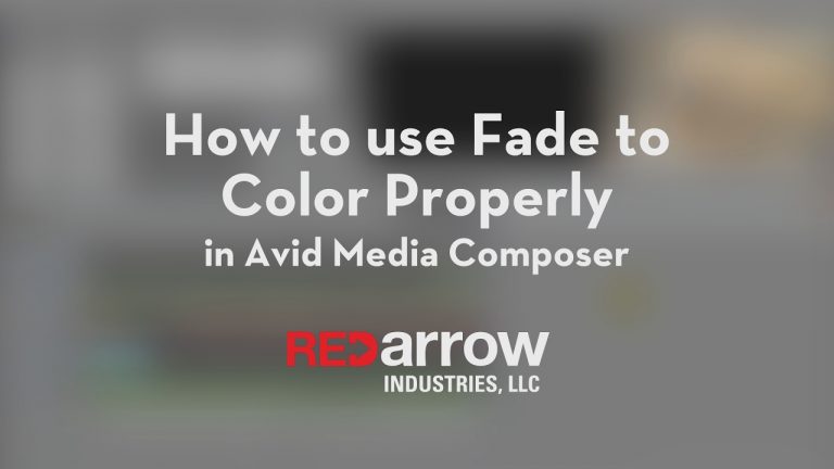How to use Fade to Color Properly in Avid Media Composer