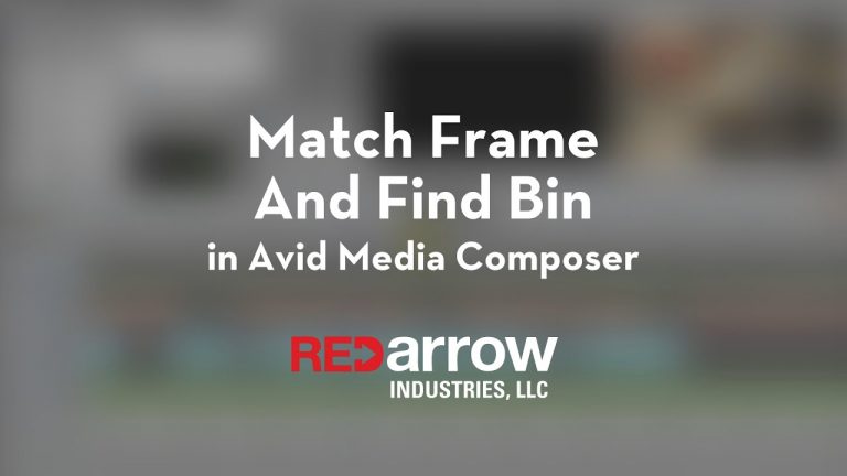 Match Frame and Find Bin in Avid Media Composer