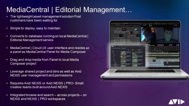 4 minute briefing – Editorial Management for Avid Media Composer workflows