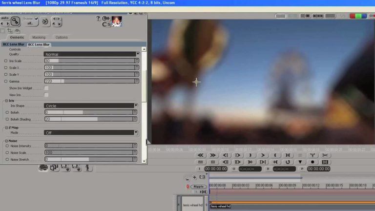 Rack Focus Effect in DS using Boris Continuum AVX Plug in